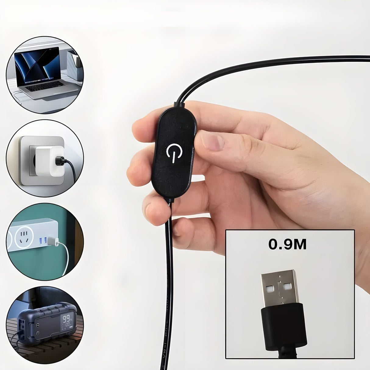 GlowCharm Light - Modern metall LED-bordlampa Carvallo