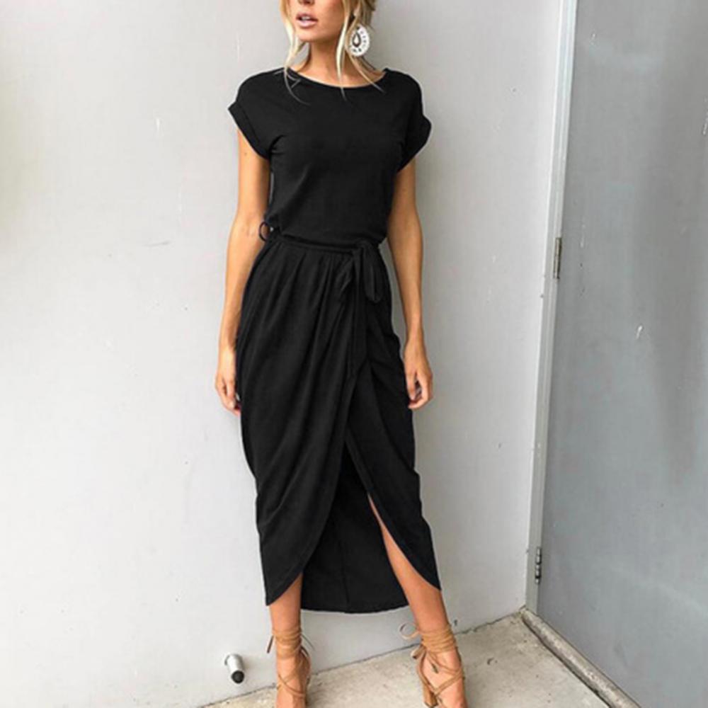 Maxiklänning med kort ärm-Clothes for women-Bellasverige-Hemnix