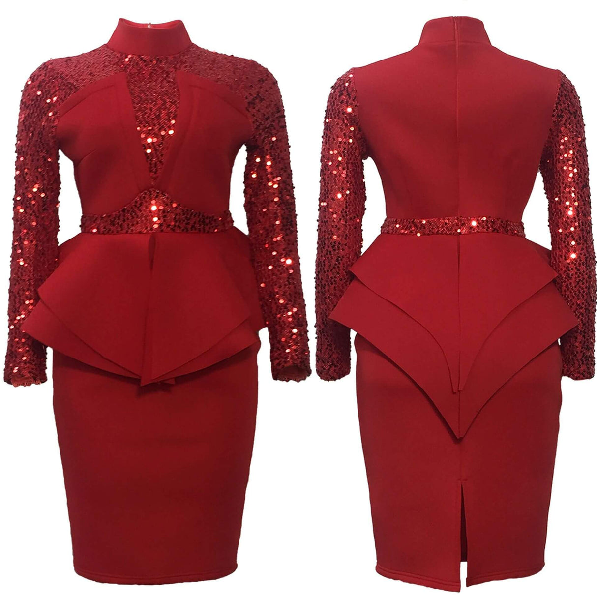 Midi bodycon klänning med paljetter-Clothes for women-Hemnix-Hemnix