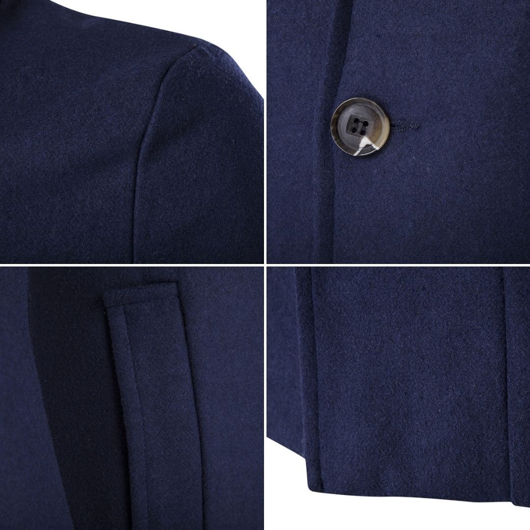 Trenchcoat med stående krage för män-Clothes for Men-Hemnix-Hemnix