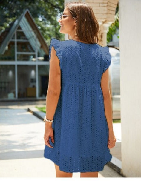 Kort klänning med volangärm - Snygg och mycket bekväm-Clothes for women-Bellasverige-Hemnix