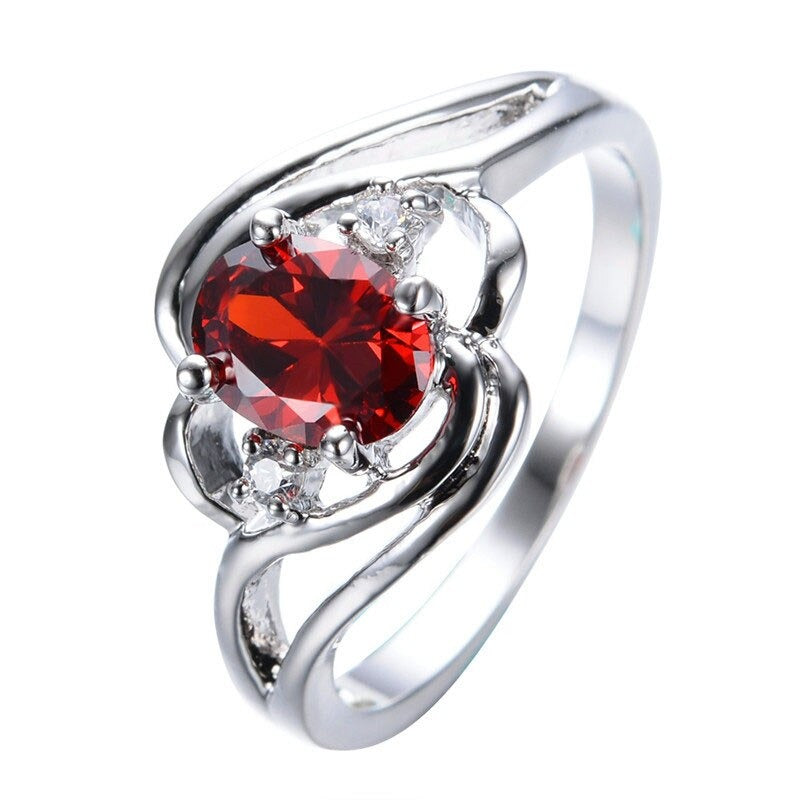 Födelsesten mode ring-Jewelry for women-Hemnix-Röd-16.5mm-Hemnix