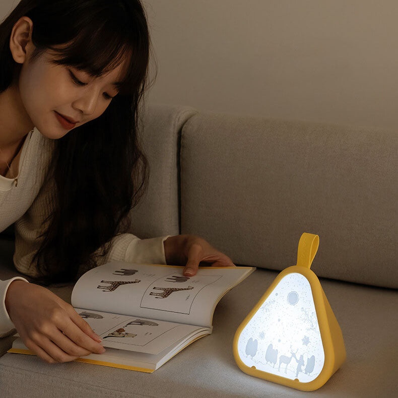 Geometric Glow LED Nattljus – Triangulär 7-färgs omgivande lampa MILA Sverige