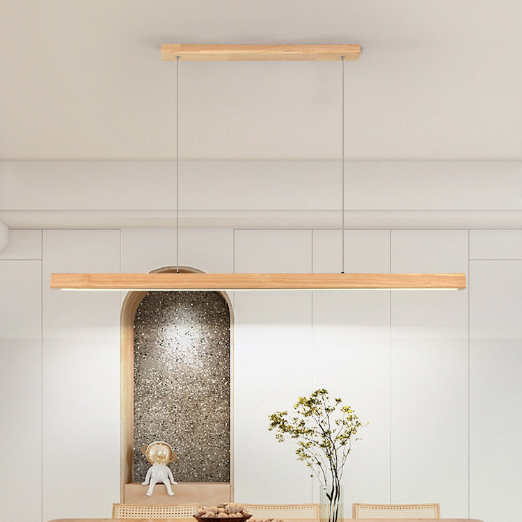 Modern LED-ljuskrona i gummiträ och akryl för matsalen MILA Sverige