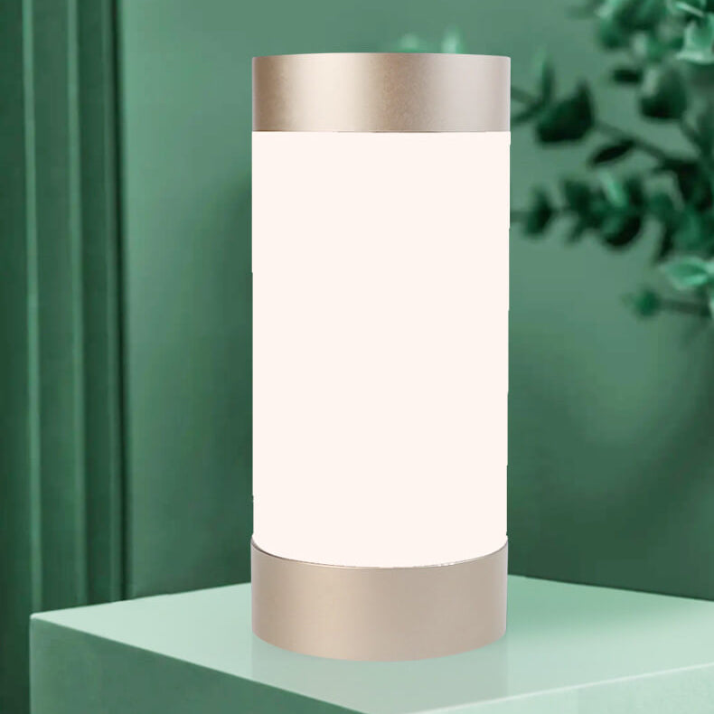 Elegant cylindrisk LED-bordslampa – USB-driven aluminium- och akryldesign MILA Sverige