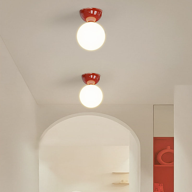 Contemporary Semi-Flush Iron and Glass Ceiling Light MILA Sverige