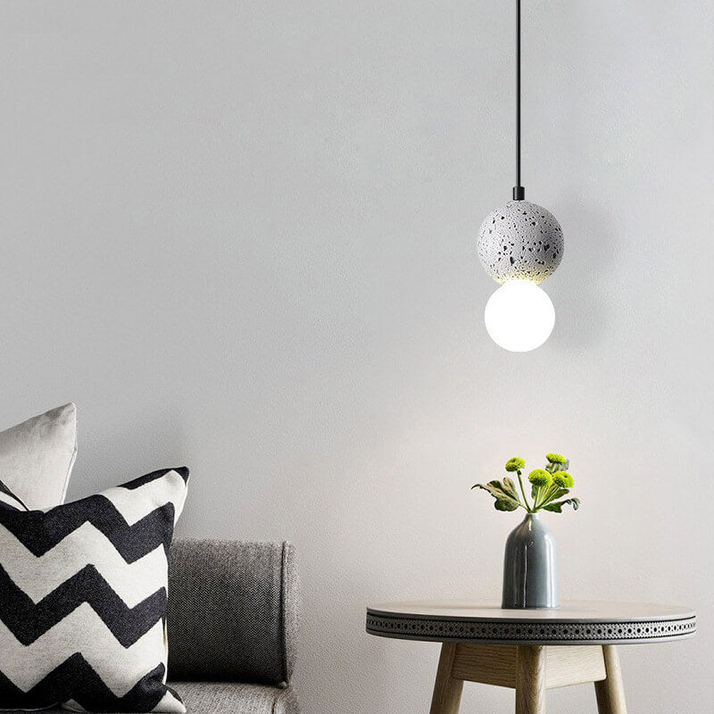 Enkel LED Scandinavian Contemporary Orb Terrazzo Pendellampa MILA Sverige