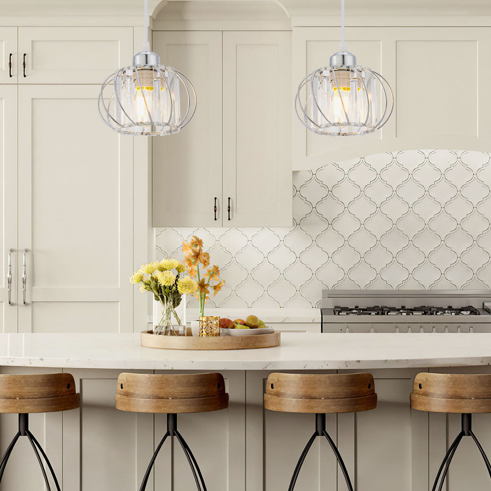 Nordic Glass Pendant Light | 6.3 in | Globular Shade | Modern Minimalist Lighting | Elegant Home Accent | Brick by Brick Carvallo