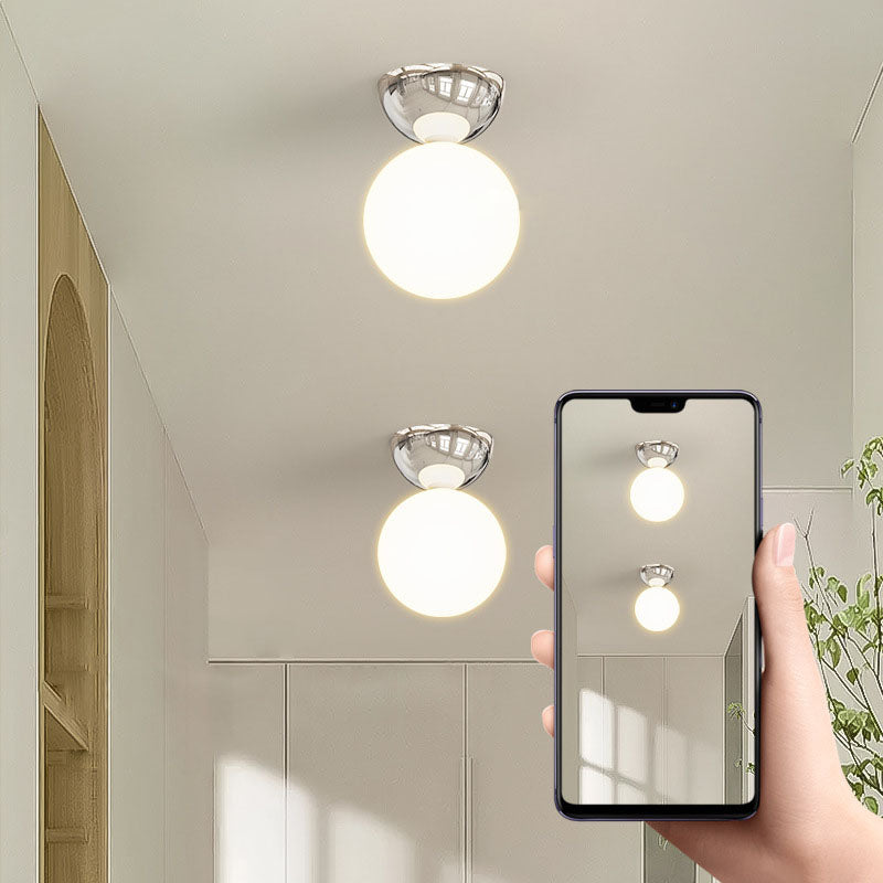 Contemporary Semi-Flush Iron and Glass Ceiling Light MILA Sverige