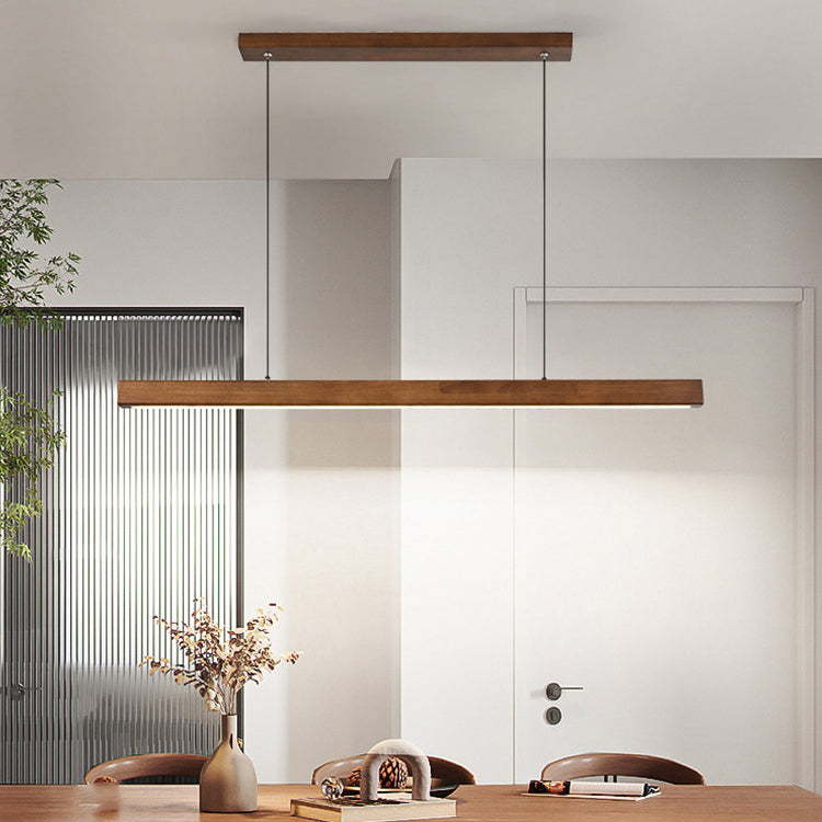 Modern LED-ljuskrona i gummiträ och akryl för matsalen MILA Sverige