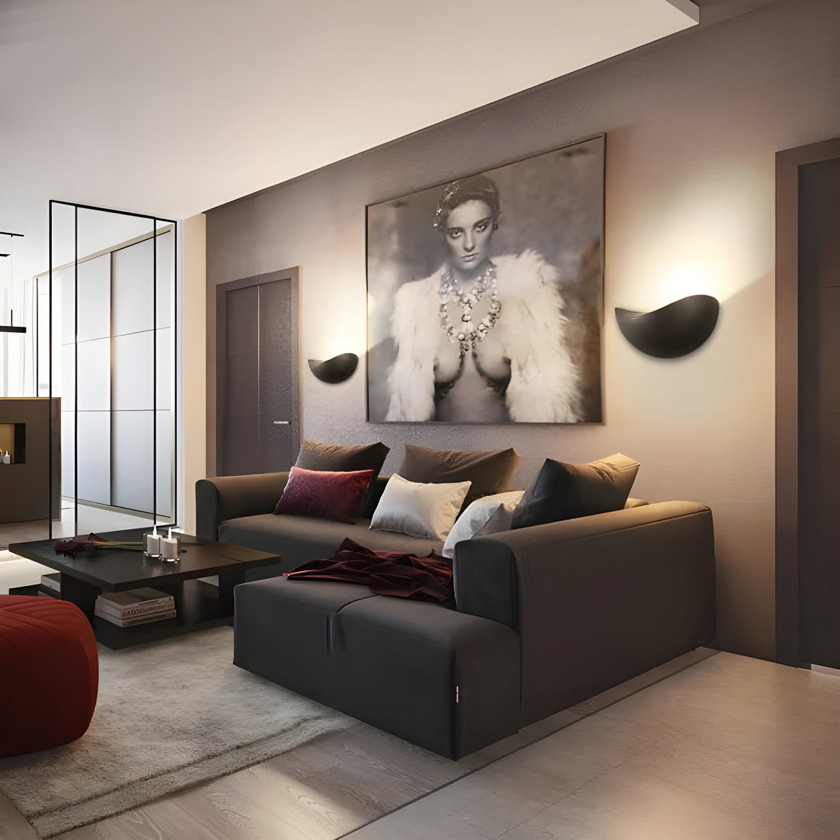 NoirLume Light - Minimalistisk halvcirkelformad LED vägglampa Carvallo