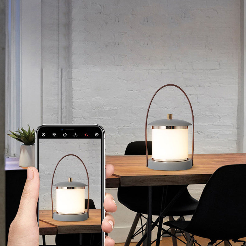 Portable LED Cylinder Lamp – Sleek Leather Look MILA Sverige
