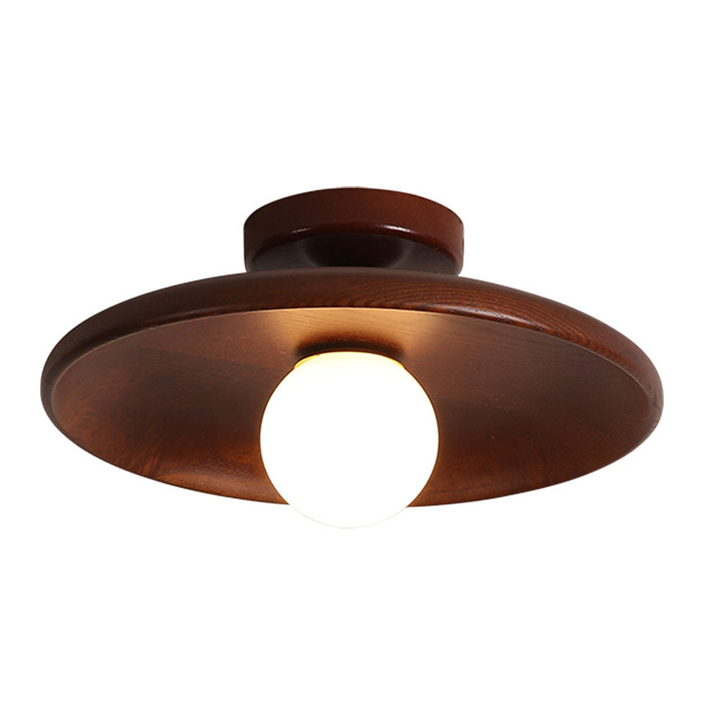 Hallway Ceiling Lamp with Round Nordic Wooden Design Carvallo