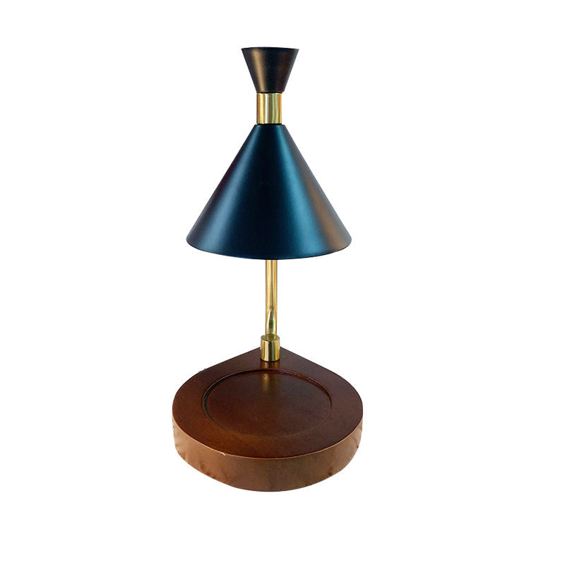 Contemporary Iron & Wood Bordslampa – Cone Shade MILA Sverige