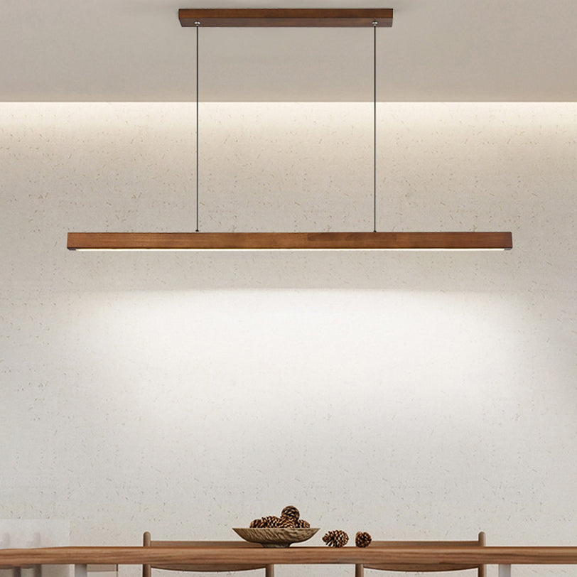 Modern LED-ljuskrona i gummiträ och akryl för matsalen MILA Sverige