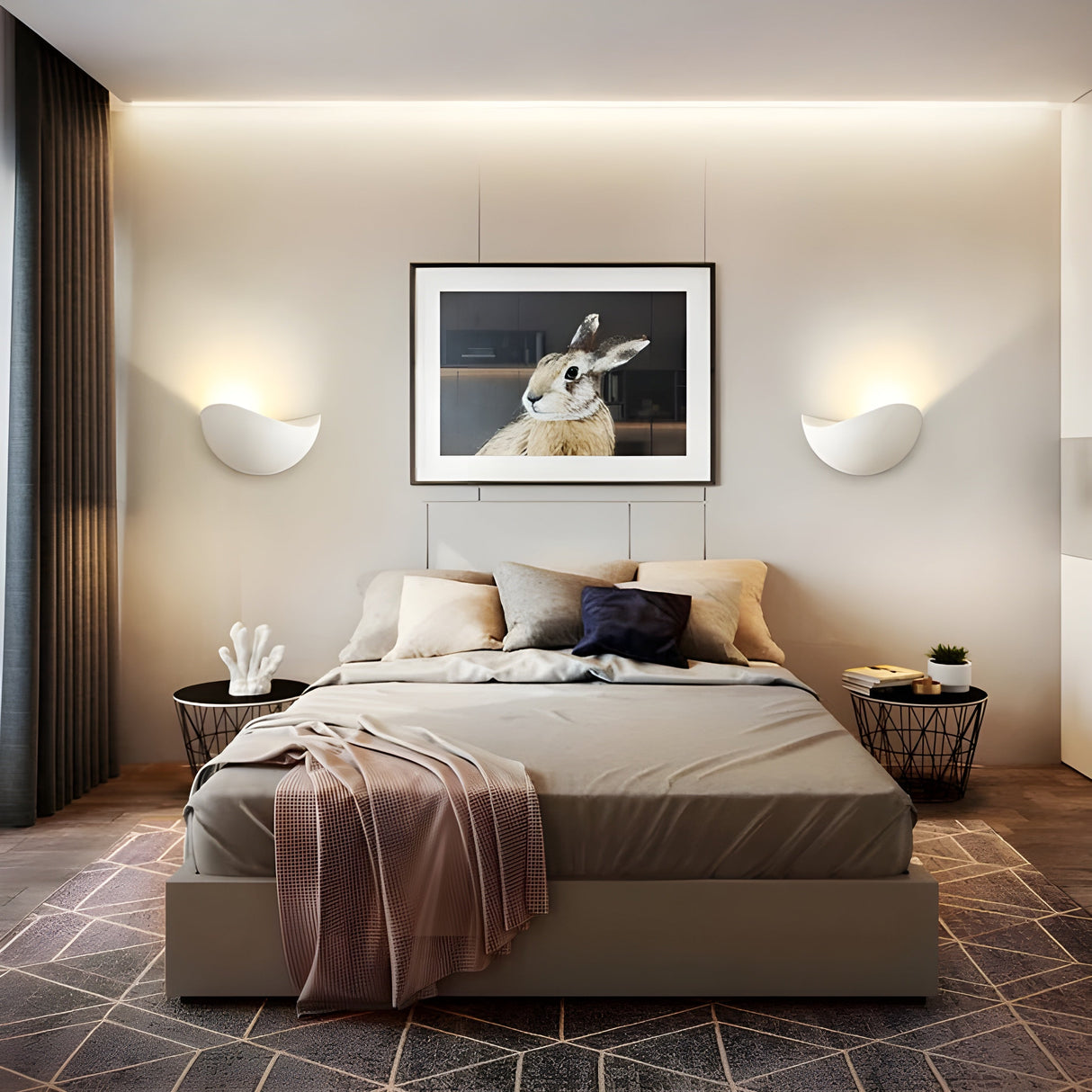 NoirLume Light - Minimalistisk halvcirkelformad LED vägglampa Carvallo