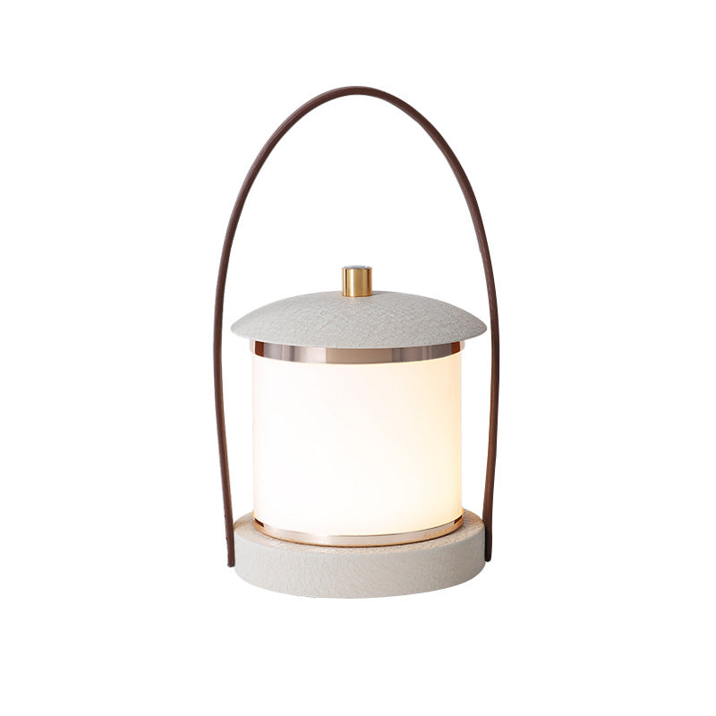 Portable LED Cylinder Lamp – Sleek Leather Look MILA Sverige