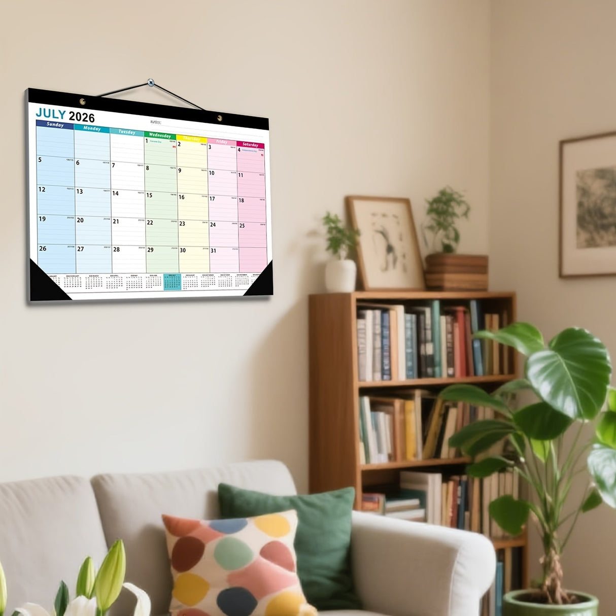 Väggkalender med stor skrivbar månadsöversikt Carvallo