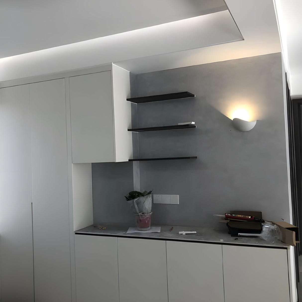 NoirLume Light - Minimalistisk halvcirkelformad LED vägglampa Carvallo