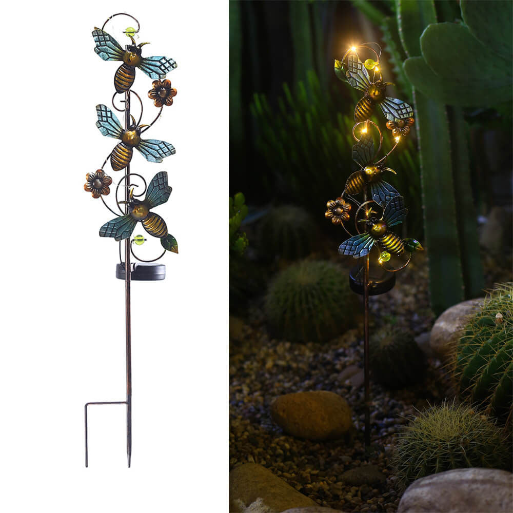 SkyGlow – Solcelldriven trädgårdslampa med konstnärlig metalldesign för utomhusstämning Carvallo