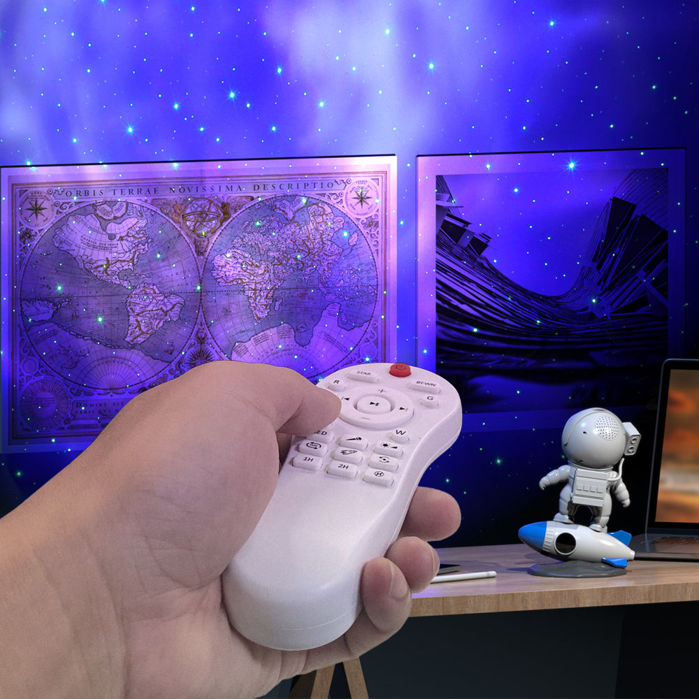 Carvallo – Rakettprojektorlampe med Galaxy-scener og Bluetooth-lyd Carvallo