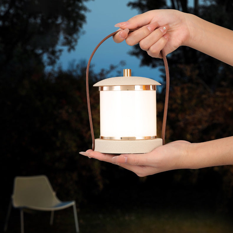 Portable LED Cylinder Lamp – Sleek Leather Look MILA Sverige