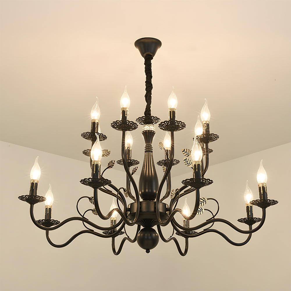 Flemish Style Farmhouse Chandelier | Rustic Iron | Vintage Pendant Fixture | 6/12/16 Lights | Brick by Brick Carvallo