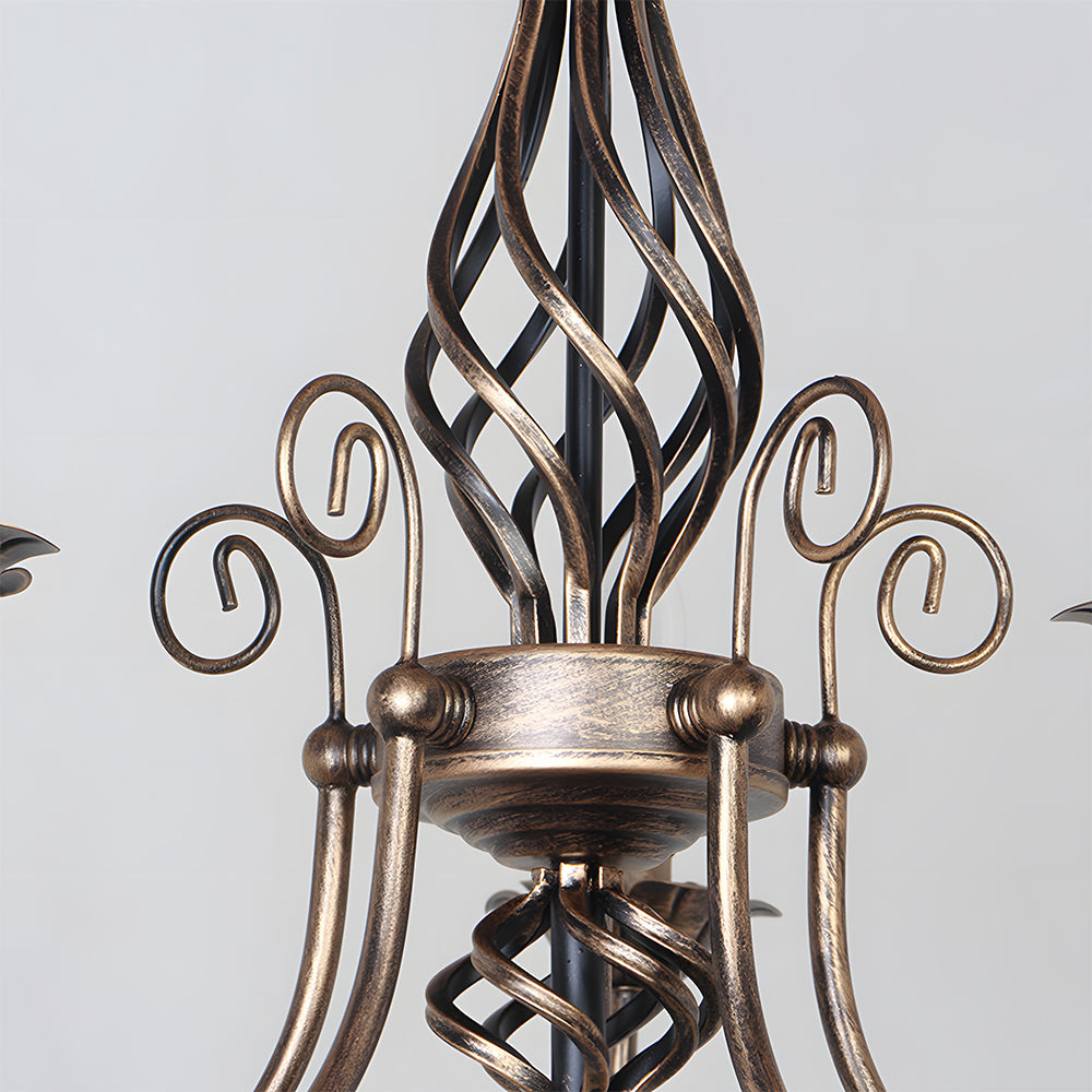 Vintage Bronze Chandlier | 4/6/8 Ljus Matsal Takarmatur i Järn | Brick by Brick Carvallo