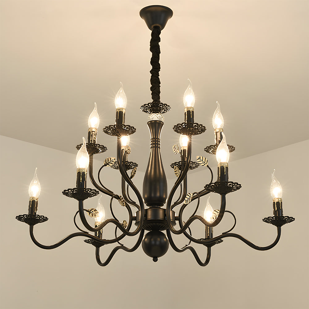 Flemish Style Farmhouse Chandelier | Rustic Iron | Vintage Pendant Fixture | 6/12/16 Lights | Brick by Brick Carvallo