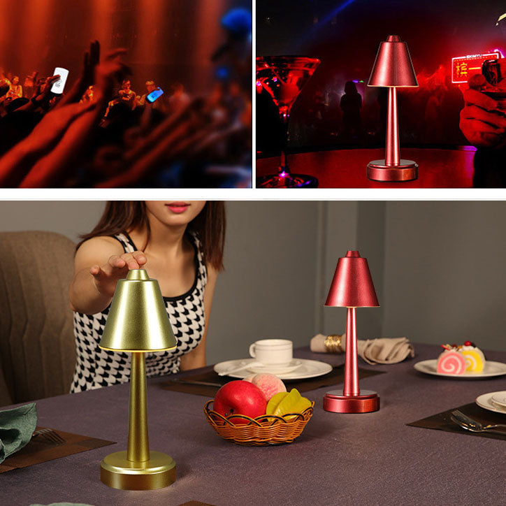 Retro Metal Cone Touch Lamp – USB-driven LED-lampa MILA Sverige