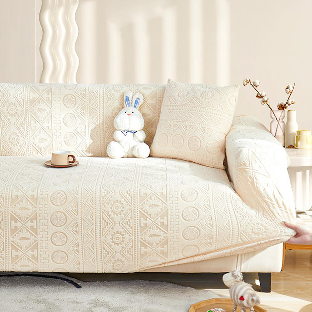 Bohemian Jacquard Stretch Heltäckande Anti-Slip Sofföverdrag Carvallo
