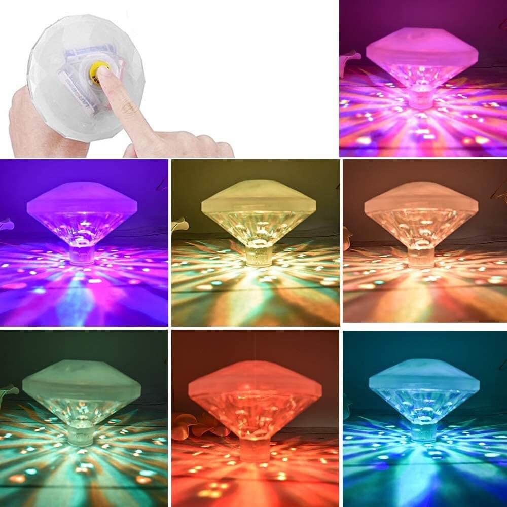 AquaGem | Diamantformad vattentät RGB LED nedsänkbar ljus MILA Sverige