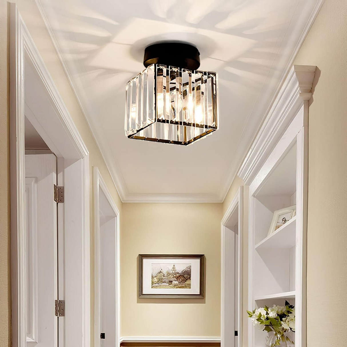 Modern Flush Mount Ceiling Light – 1-Ljuskälla Hall Fixture Carvallo