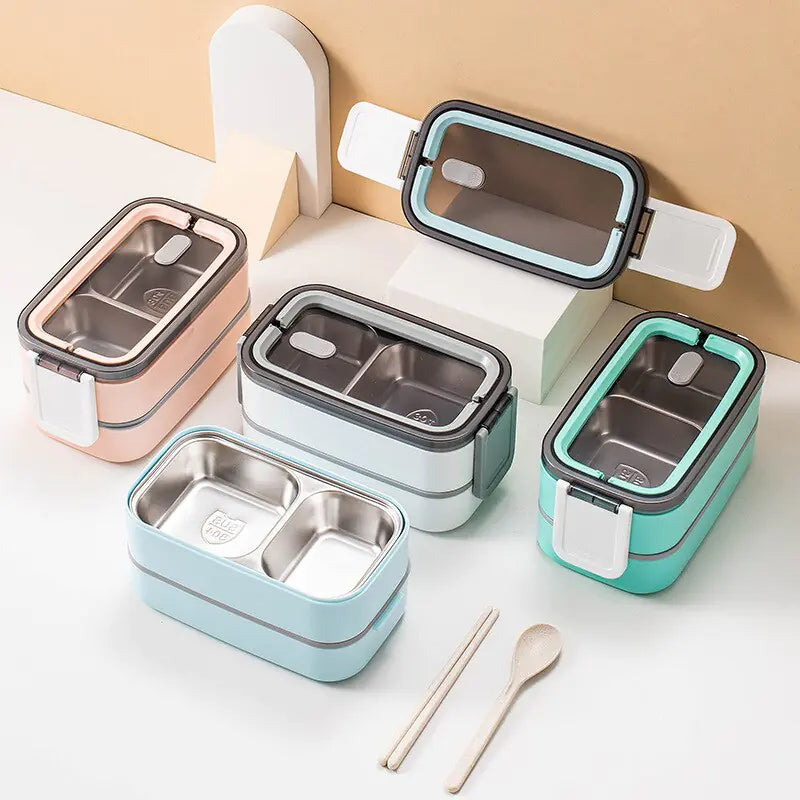 2-lagers rostfri stål Bento-lunchbox med lock Carvallo