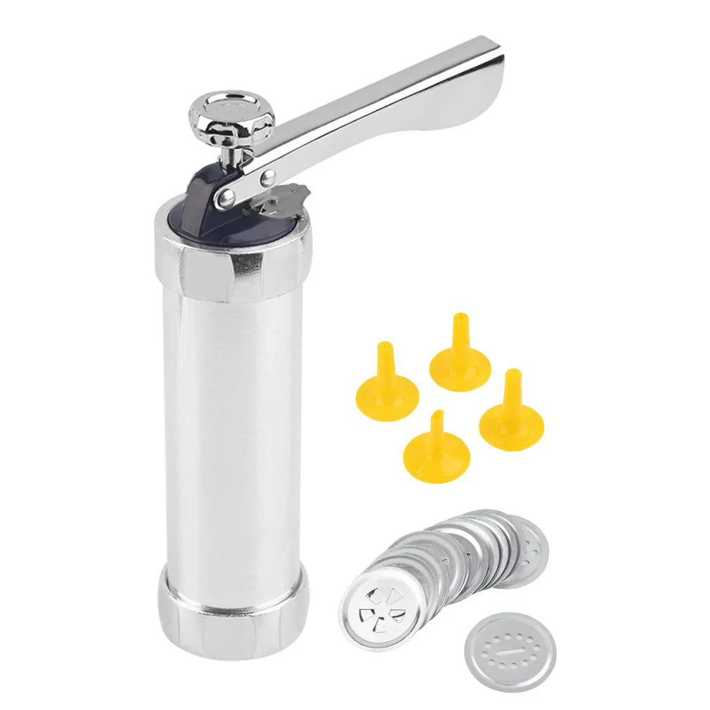 Kekspress i rostfritt stål med tillbehör för kreativa kakor och bakverk Carvallo