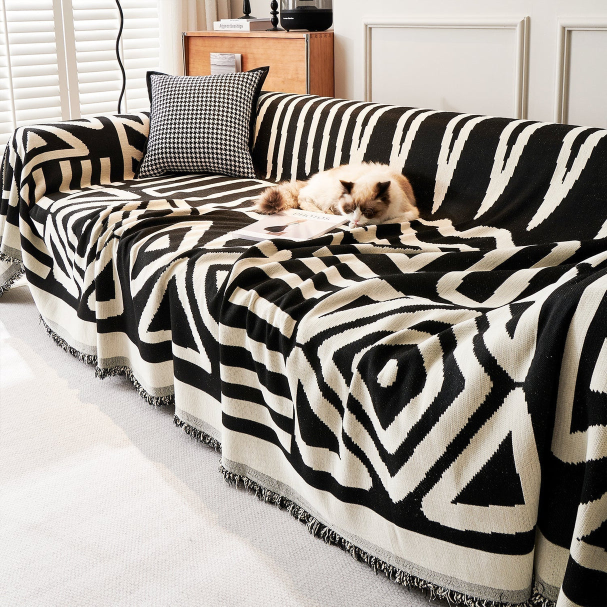 Geometrisk Boho Stil Sofföverdrag - Modern, Stilig & Hållbart Soffskydd Carvallo