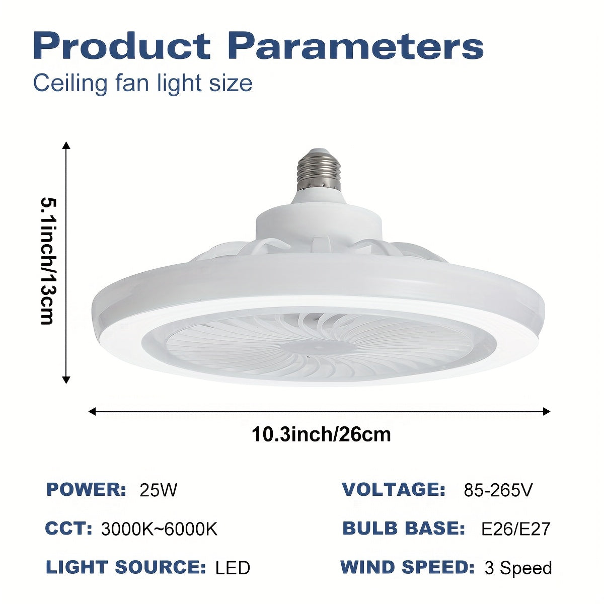 LED Smart Fan Lamp – Dimbar och Tyst Carvallo