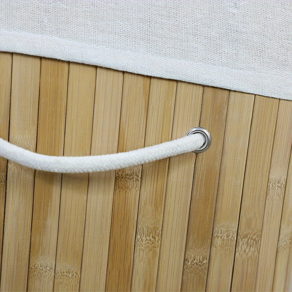 Bamboo Tvättkorg med Lock och Handtag – Naturligt Platsbesparande Förvaring Carvallo