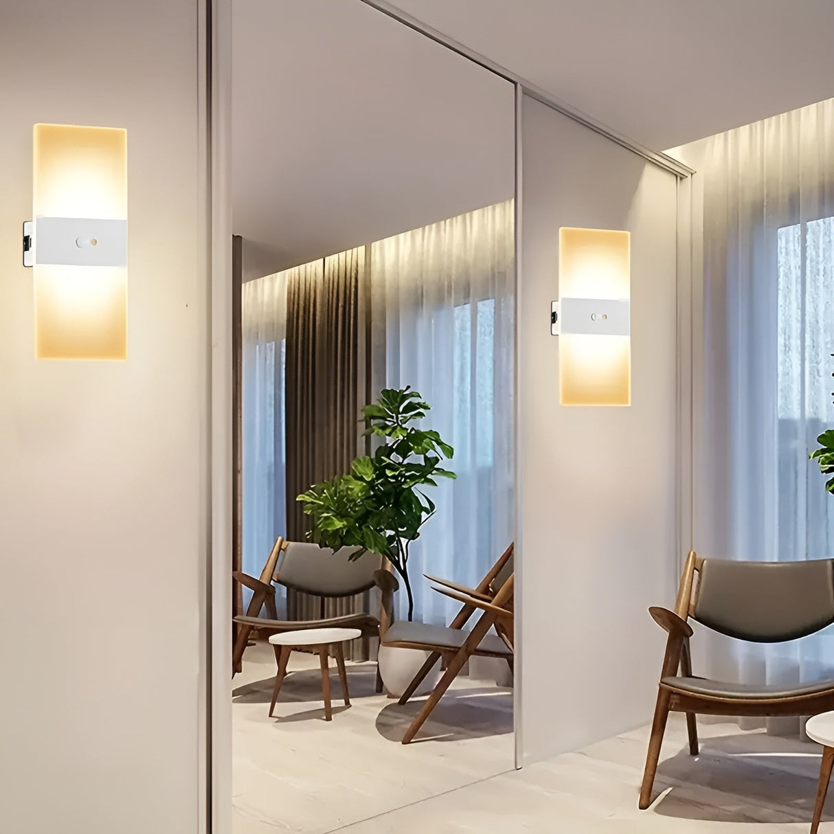 LED-nattlampor med rörelsesensor 2-pack - USB-laddning | Magnetisk montering för sovrum, hall och trappa Carvallo