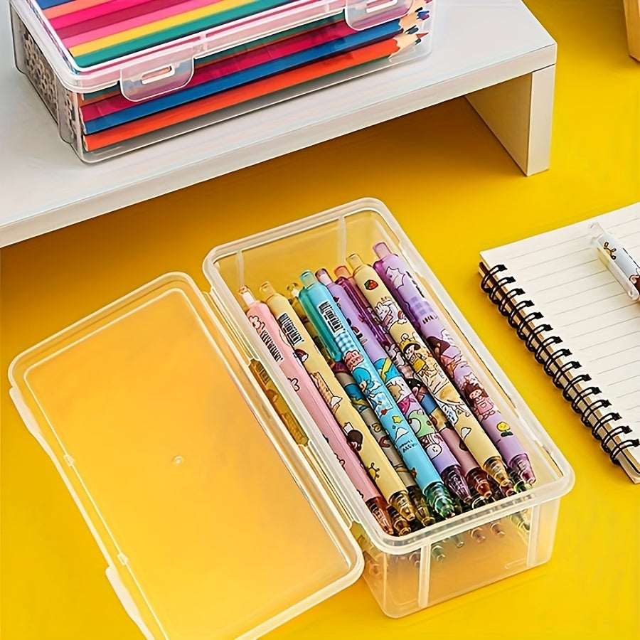 Transparent Förvaringsbox - Praktisk och Hållbar för Skolmaterial Carvallo
