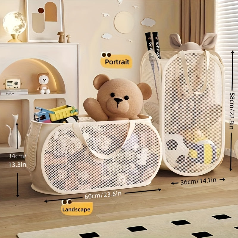 Stor förvaringskorg för leksaker - Genomskinlig tygorganisatör för barnrum och förvaring i hemmet MILA Sverige