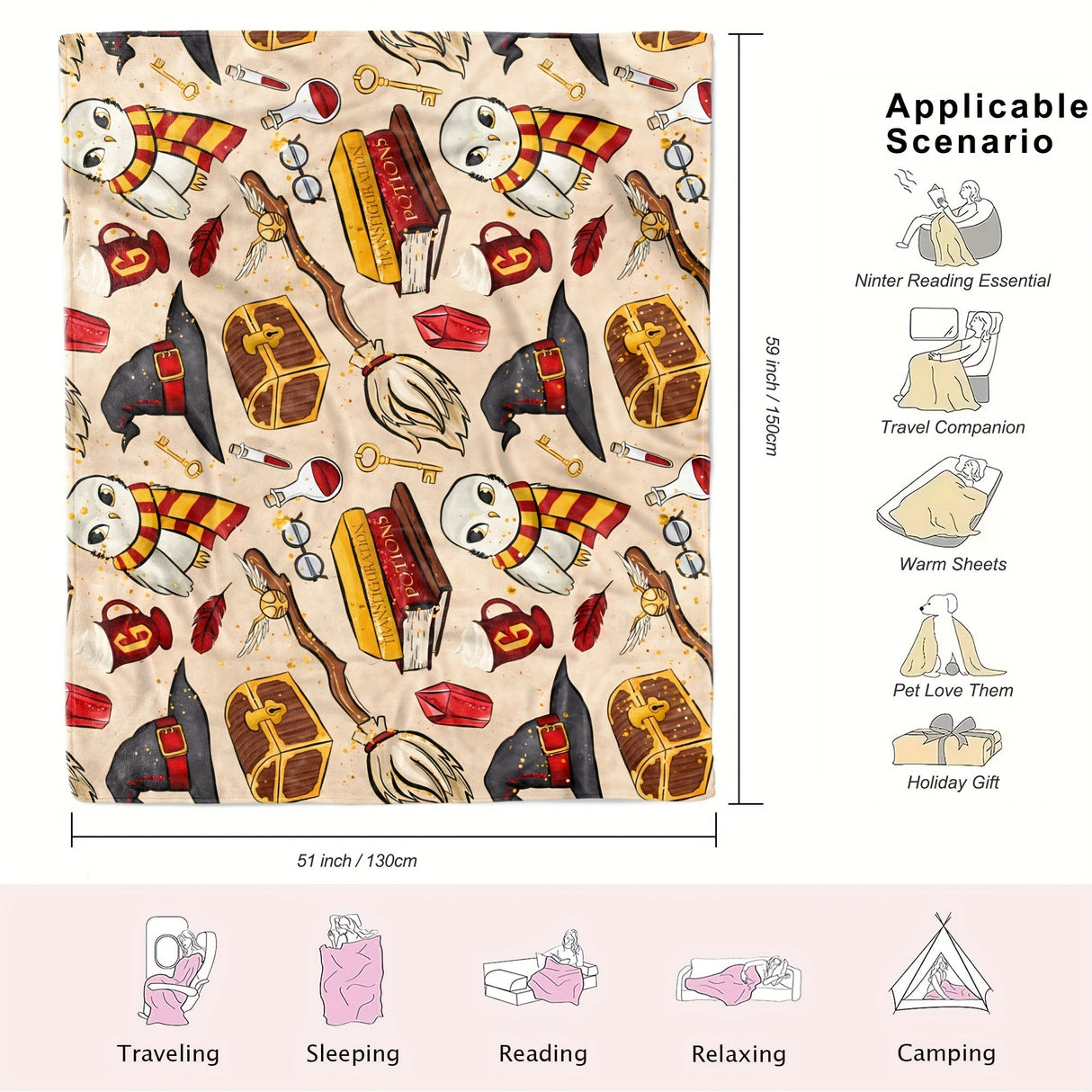 Magisk Harry Potter Filt – För en Förtrollande Atmosfär i Ditt Hem Carvallo