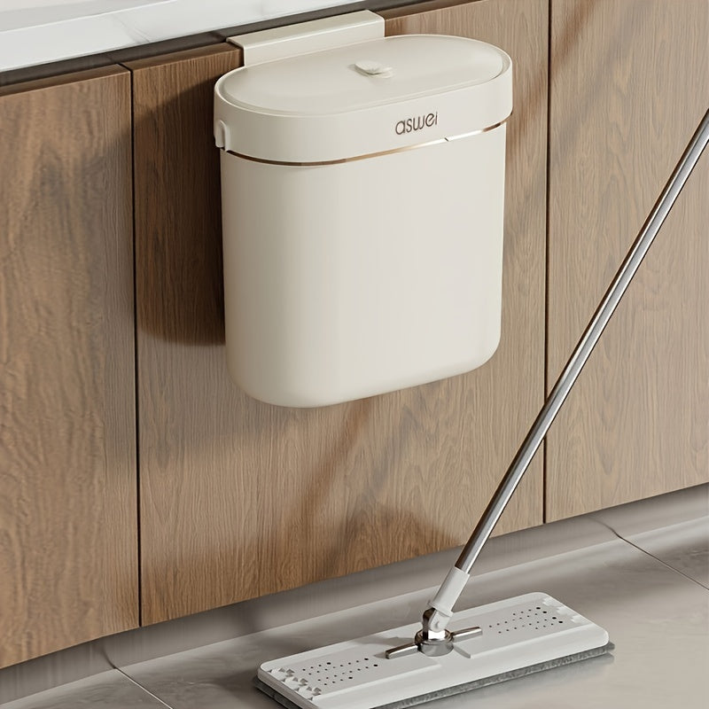 Väggmonterad papperskorg – Luktlåsande oval avfallsbehållare med öppet lock MILA Sverige