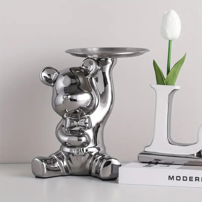 Carvallo – Lyxig Dekorativ Skulpturhållare med Glänsande Keramisk Yta Carvallo