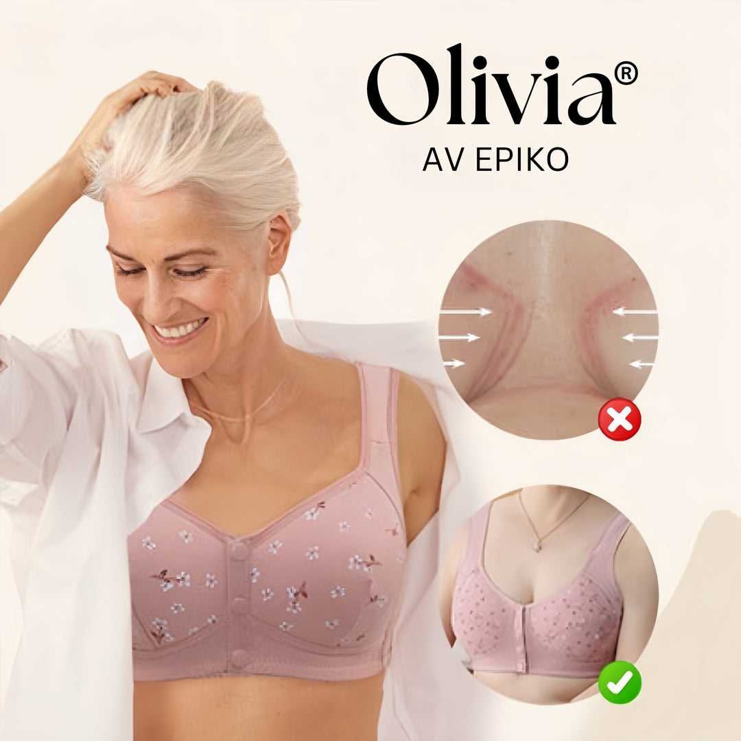 Olivia® Knäppnings-BH-Hemnix-Blommig rosa-S-Hemnix