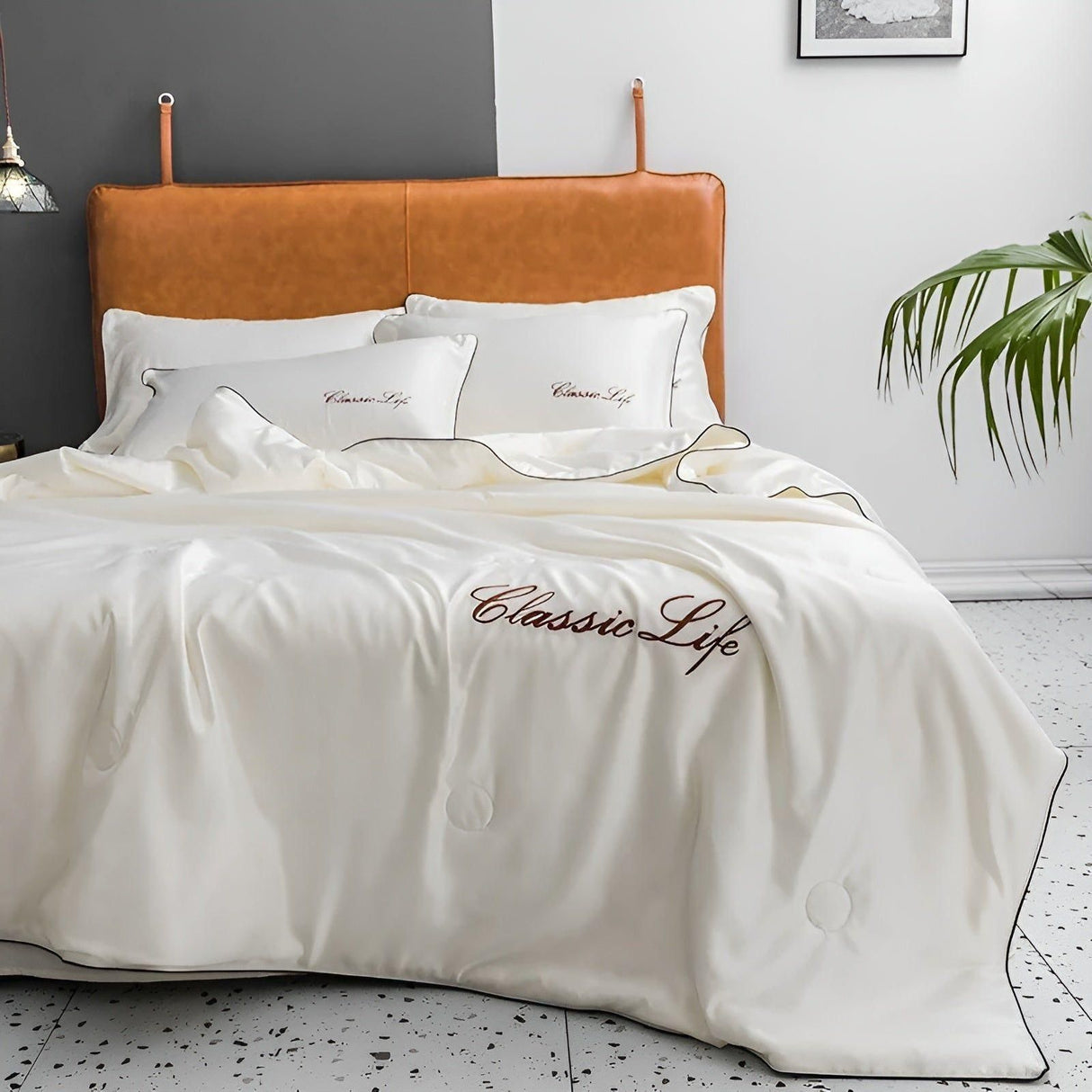 SummerSilk Filt - Mjuk Kylande Broderad Sidenfilt Carvallo