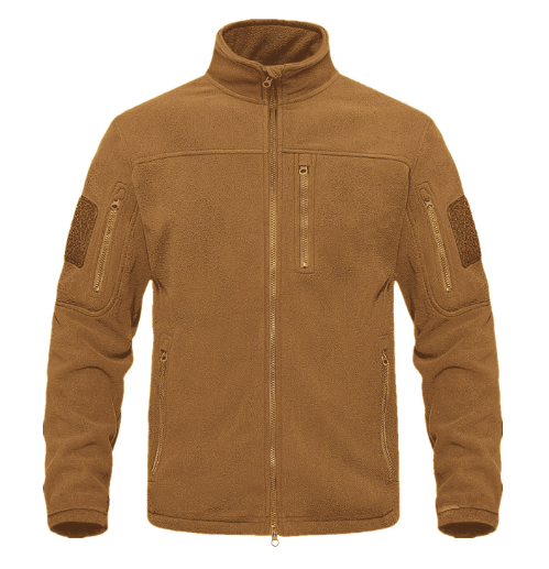 Fleecejacka med hel dragkedja för män-Bellasverige-Khaki-S-Hemnix