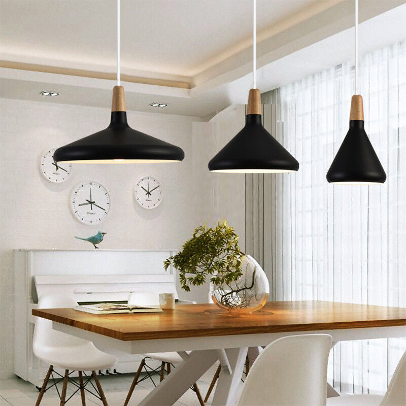 Nordisk Macaron Pendant Light | Trä Accent | Minimalistisk Charm | D7.09"-15.35" | Brick by Brick Carvallo