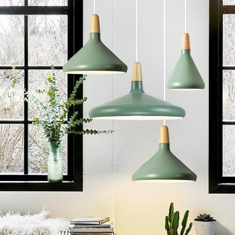 Nordisk Macaron Pendant Light | Trä Accent | Minimalistisk Charm | D7.09"-15.35" | Brick by Brick Carvallo