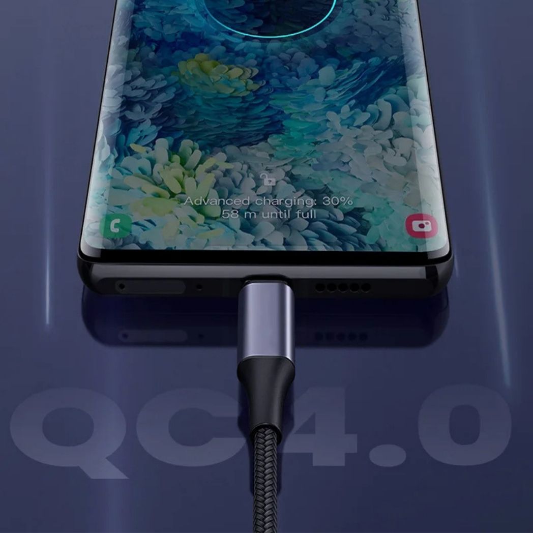 USB C Kabel Snabbladdning Flätad Sladd Carvallo